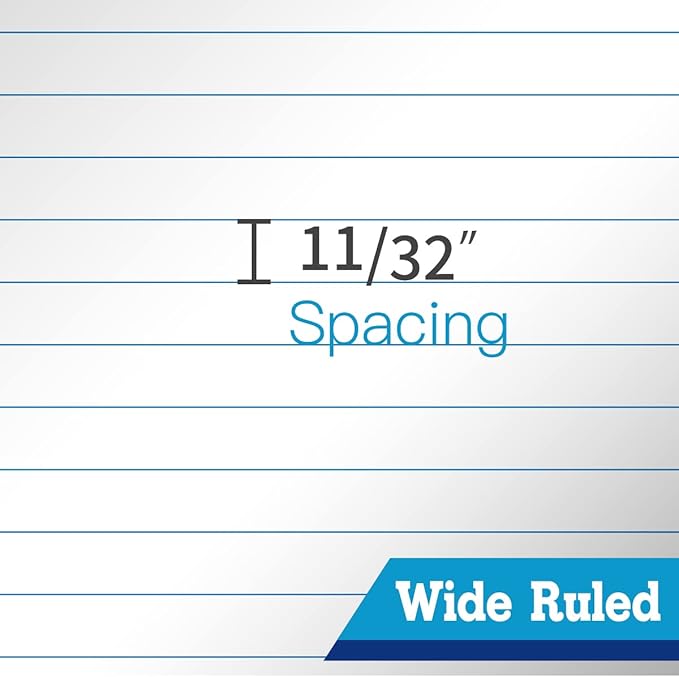 WritePads Legal Pad, 8.5 x 11, Wide Ruled, White Paper, 48-Pack, 50 Sheets Per Pad, Micro-Perforated Notepad, Office Supplies Made in USA