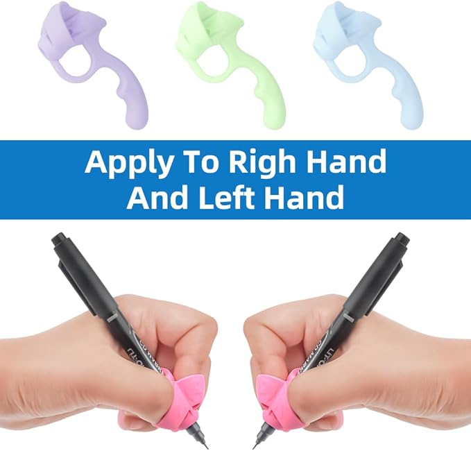 Grips for Pencil for Kids Handwriting, 8 Pcs Pen Grips, Ergonomic Pencil Grippers Holder for Kids, Writing Posture Correction with Cushion for Toddlers, Adults, Preschooler, Special Education Supplies