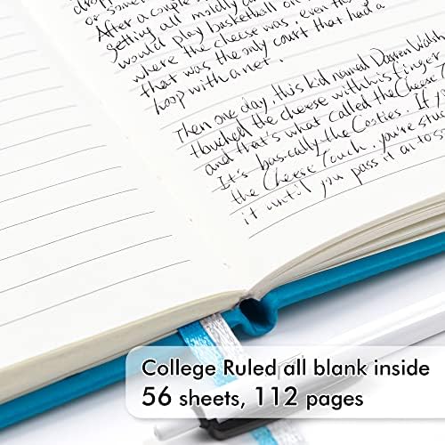 feela 3 Pack Pocket Notebook Journals, Mini Cute Small Journal Notebook Bulk Hardcover College Ruled Notepad with Pen Holder for Office School Supplies, with 3 Black Pens, 3.5”x 5.5”, A6, Teal