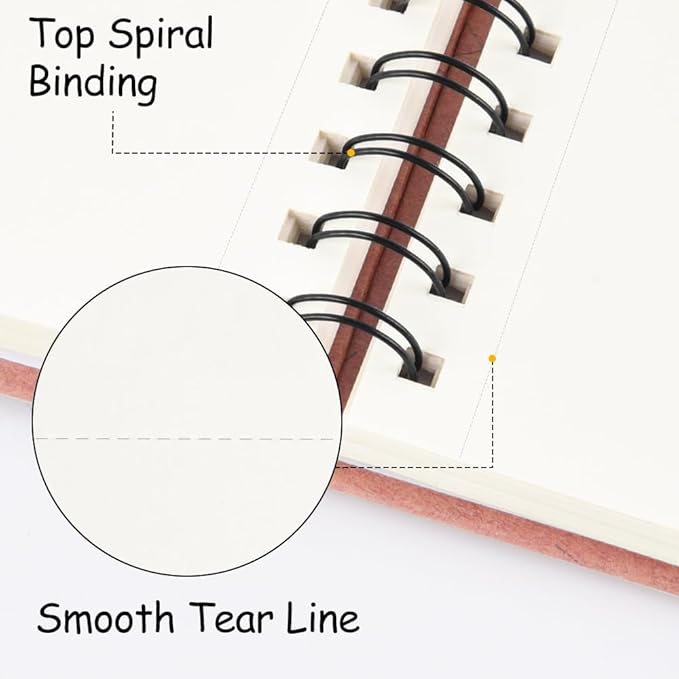 8.3x5.8 Sketch Book, Top Spiral Bound Sketch Pad, 60sheets 92lb/150gsm Nature White Paper, Acid-Free Mixed Media Paper for Painting, Dawing & Art Supplies. N-Pink