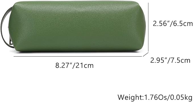 Pencil Case Soft School Pencil Pouch Bag for Easy Carry Stylish and Durable (Green,Faux leather)