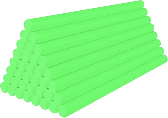 36 Pack Glow in the Dark Glue Sticks, 8" Long x 0.43" Dia Full Size Glue Sticks for Decoration, Crafting, DIY, Art, School Gluing Project, Sealing Wax, Car Dent Repair