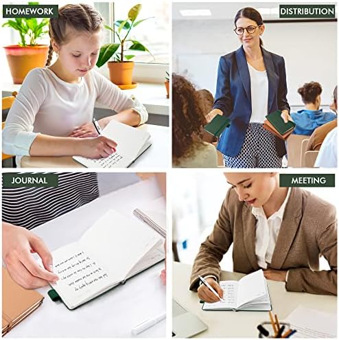 feela Pocket Notebook Journals, Mini Cute Small Hardcover College Ruled Notepad Office School Supplies, with 3 Black Pens, 3.5”x 5.5”, 3 Pack, A6, Vintage Colors