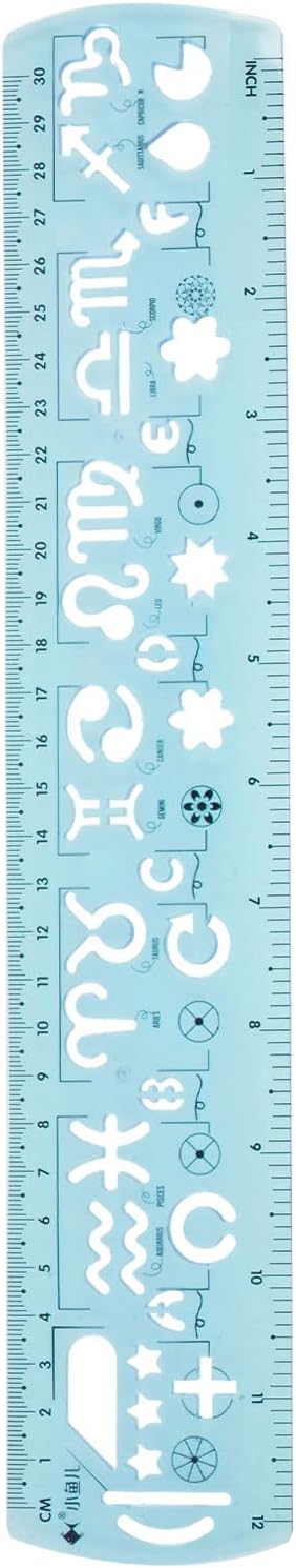 HARFINGTON Unbreakable Flexible Rulers 30cm/12" Double Scale Shatterproof Folding Plastic Ruler for Classrooms Home Office, Light Blue