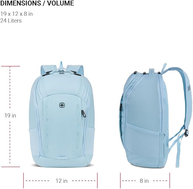 SwissGear 8119 Laptop Backpack, Light Blue, 19 In