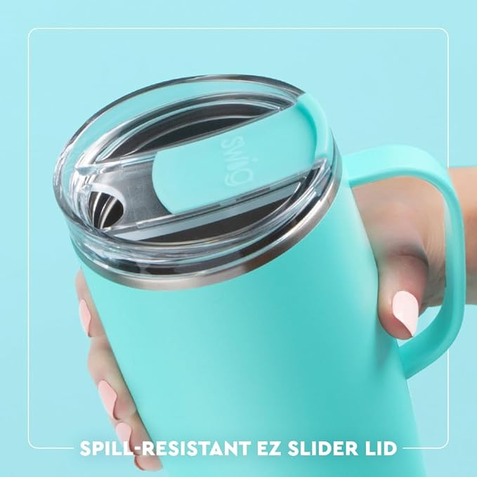 Swig Life 22oz Travel Mug, Insulated Tumbler with Handle and Lid, Travel Coffee Mug, Cup Holder Friendly, Stainless Steel 22 oz Tumbler, Reusable Insulated with Lid (Lone Star)