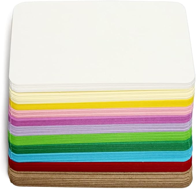 PPAPPAPPIYO Color Index Cards for Study, 3.5 x 2 Flashcards, 110 PCS, 11 Colors, Thick 180gsm, Blank Note Cards for Students, Study, Memorization