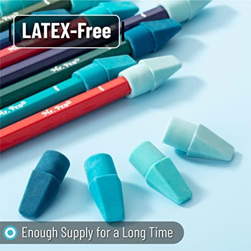 Mr. Pen- Pencil Top Erasers, 480 Pack, Blue Shades, Latex-Free