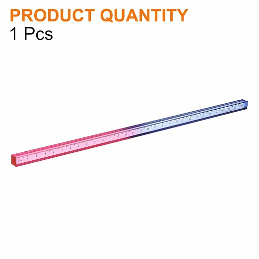 HARFINGTON Acrylic Clear Straight Rulers 30cm Metric Transparent Gradient Three-Dimensional Plastic Ruler Square Cube Measuring Tool for Classroom Office, Blue-Pink