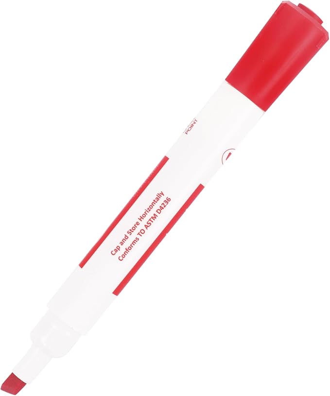 Amazon Basics Dry Erase Whiteboard Markers, Chisel Tip, Low-Odor, Red, 24-Pack, For Writing on Whiteboards