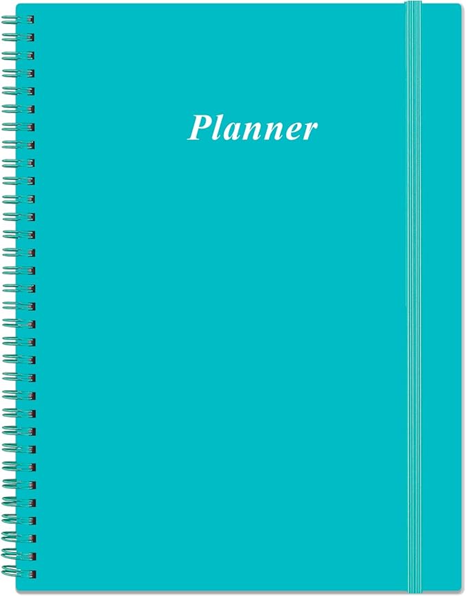 Undated Planner Pro - 8.5" x 11" Weekly & Monthly Planner to Achieve Goals & Increase Productivity, 12 Months Undated Agenda Daily Planner, Start Anytime, Teal