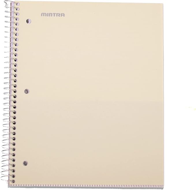 Mintra Office Durable Spiral Notebooks, 1 Subject, (Spring Pink, Sun Yellow, Arctic Ice, College Ruled 3pk)