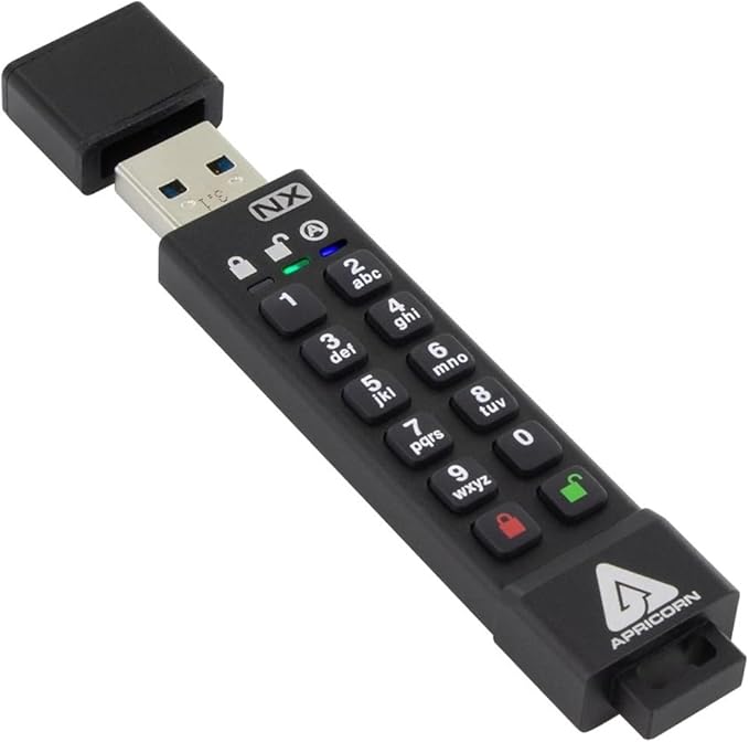 Apricorn 512GB Aegis Secure Key 3 NX 256-Bit Encrypted FIPS 140-2 Level 3 Validated Secure USB 3.0 Flash Drive (ASK3-NX-512GB)