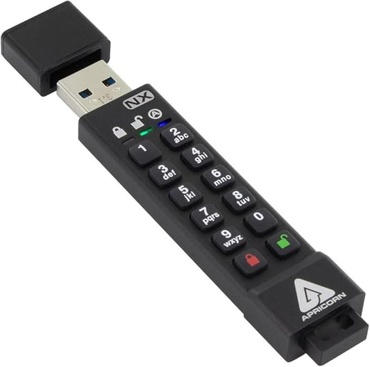 Apricorn 512GB Aegis Secure Key 3 NX 256-Bit Encrypted FIPS 140-2 Level 3 Validated Secure USB 3.0 Flash Drive (ASK3-NX-512GB)