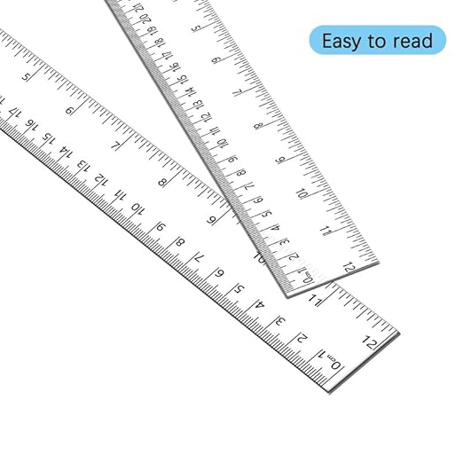 【Individually Wrapped】- 7 Pack Clear Plastic Ruler 12 inch, Transparent Straight Ruler with Metric and Inches, Drawing Ruler Set, Kids Rulers Bulk for Student Classroom School Office Home Supplies