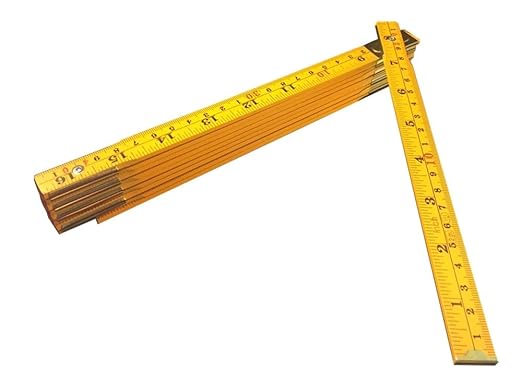 Binzer Folding Ruler, Foldable Ruler, Wooden Stick Ruler, Folding Yard Stick, Inch & Metric (6-foot-6-inch/2-Meter), Foldable Yardstick, Carpenters - Sewing - General Use