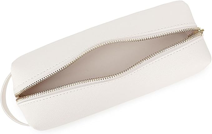 Pencil Case Soft School Pencil Pouch Bag for Easy Carry Stylish and Durable (Beige,Faux leather)