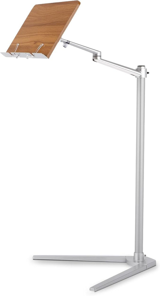 GCCSJ Book Holders for Reading Hands Free，Multifunctional Book Stand for Reading with Wooden Platform，Rotatable & Liftable Portable Book Stand，Suitable for Read/Cooking/Office Use