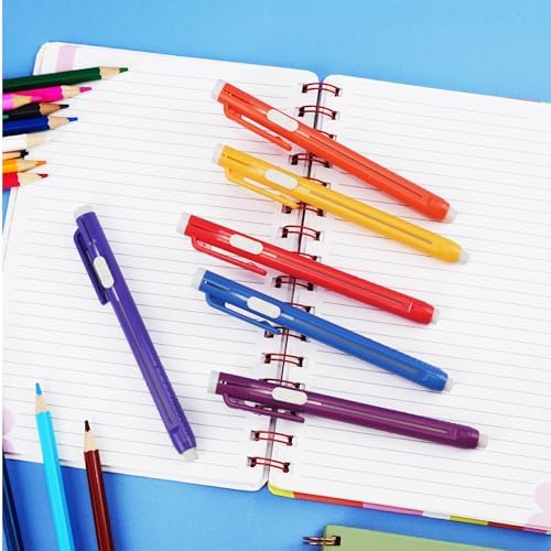 Mr. Pen- Retractable Mechanical Eraser Pens, 6 Pack, Sunset Colors | Latex-Free Precision Pencil Erasers for Artists, Students, Drawing, Sketching & Drafting