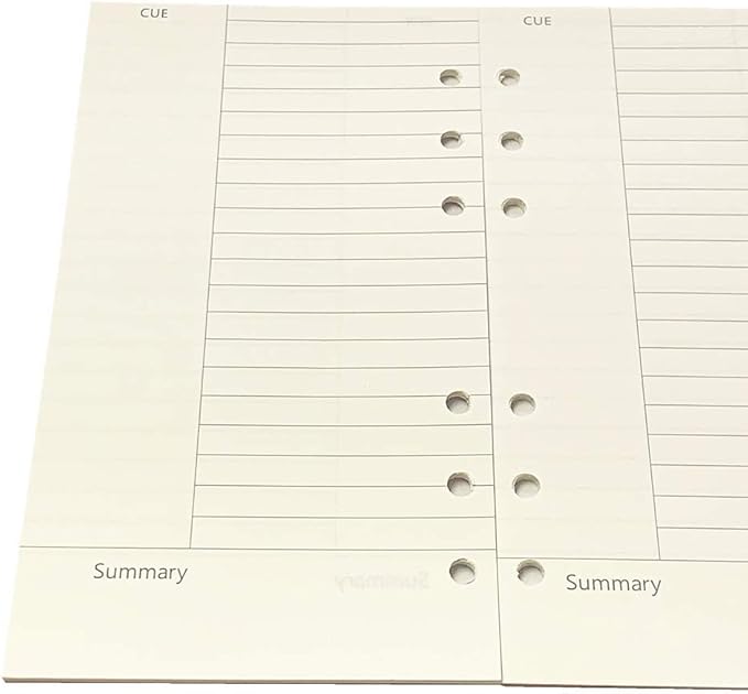 Spiral Notebook Refills, Refillable College Ruled Line A6 Planner Refill Paper for Compatible with Filofax/Personal Journal, 45sheets/90pages,Harphia(A6 3.74 x 6.77'',Cornell)