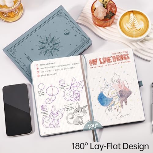 EMSHOI Dotted Journal Notebook, 192 Pages, A5 Size (5.7'' x 8.3'')