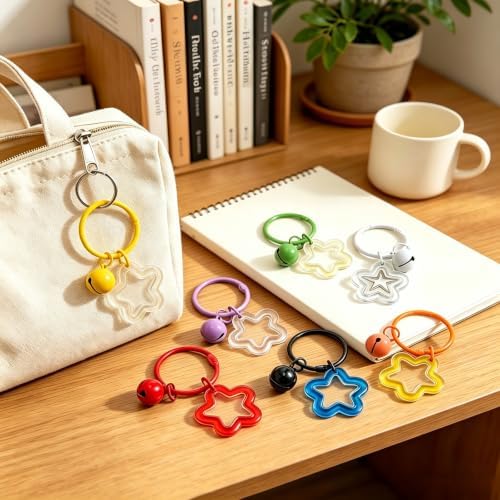 60 PCS Binder Rings 1 1/5", Colorful Metal Book Ring Clips, Loose Leaf Paper Rings for Crafts, Small Metal Key Rings for Index Cards, Open Card Rings Notebook Rings for Office School Home, 10 Colors