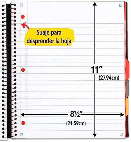 Five Star Advance Spiral Notebook + Study App, 5 Subject, College Ruled Paper, 8-1/2" x 11", 200 Sheets, Spiral Guard, Movable Tabbed Dividers, Seaglass Green (73148)