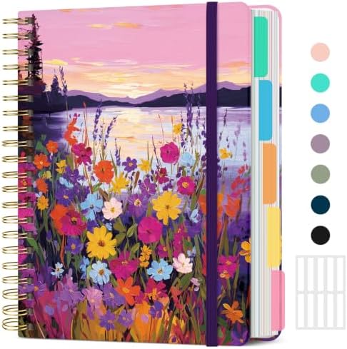 Taja Large Spiral Notebooks for Work 5 Subject with Removable Dividers