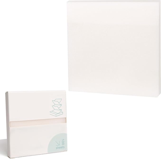 100 Sheets Transparent Sticky Notes- 3x3 Inches, Pull-Out Design Self-Stick-Notes, Clear See Through, Waterproof, Easy to Post It for Office, Home, Notebook, Meeting, Reusable（White）