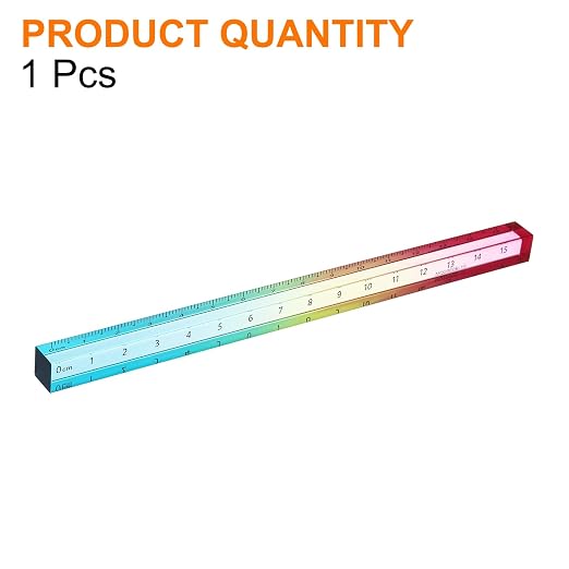 HARFINGTON Acrylic Clear Straight Rulers 15cm Metric,Colorful | Transparent Gradient Three-Dimensional Plastic Ruler Square Cube Measuring Tool for Classroom