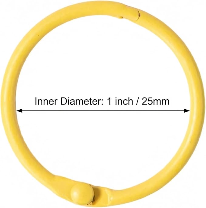 20 Pack 1 Inch Binder Rings, 2 Assorted Colors Loose Leaf Book Rings, Nickel Plated Metal Rings for Flash Cards, Index Cards, Key Rings, School Office Supplies (Yellow & Red)
