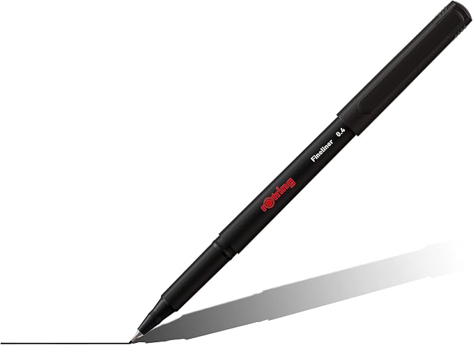 rOtring Liner Fineliner Pens | 0.4 mm | Colouring Pens for Writing & Drawing | Plastic-Free Packaging | Assorted Colours | 10 Count