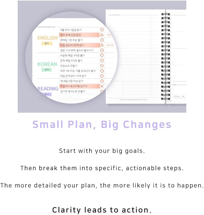 MOTEMOTE 10-Minute Planner 100 DAYS – Undated Daily Planner with Time Blocking, Goal Setting & Reflection – Boost Productivity & Build Better Habits in Just 10 Minutes a Day, Study Plan, Color Chip Edition ( Violet )