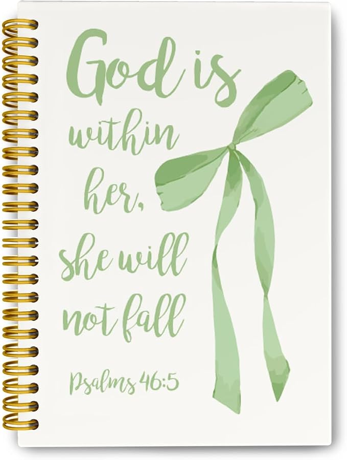 JKMBN Sage Green Christian Notebook for Women, Bible Study Spiral Journal