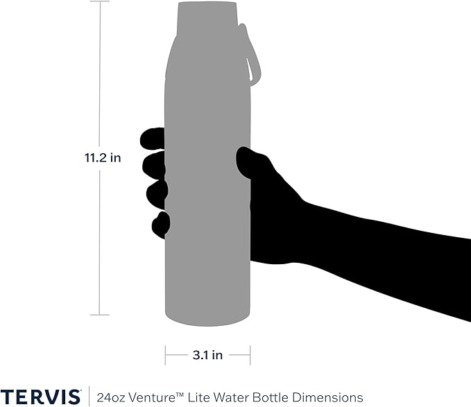 Tervis 24oz Tritan Water Bottle | Clear | Made in USA, Leakproof, Double-wall Insulated, Shatterproof, BPA-Free, Dishwasher Safe, Fits Most Cupholders, Gifts under $35