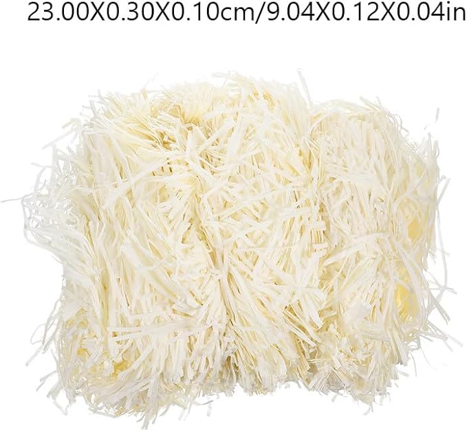 DOITOOL Shredded Paper Filler Crinkle Cut Packaging Box Filler 500g Beige Raffia Grass Decorative Filling for Boxes and Basket Stuffing
