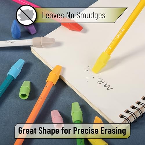 Mr. Pen- Pencil Erasers Toppers, 240 Pack, Colorful, Latex Free, No Smudge