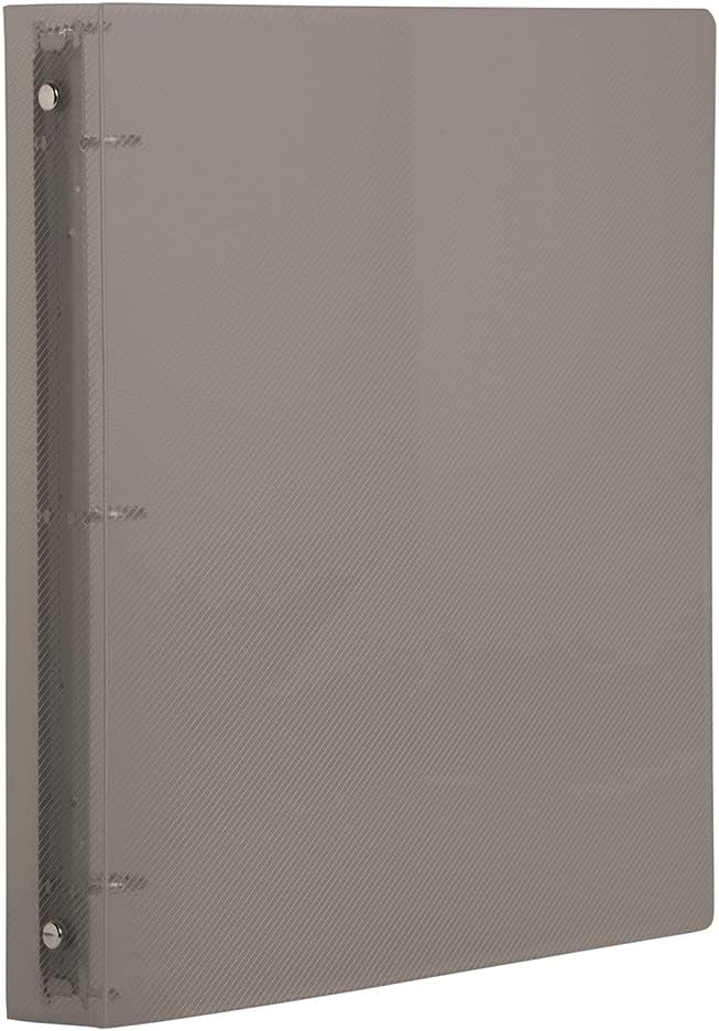 JAM PAPER Plastic 1 inch Binder - Smoke Grey 3 Ring Binder - Sold Individually