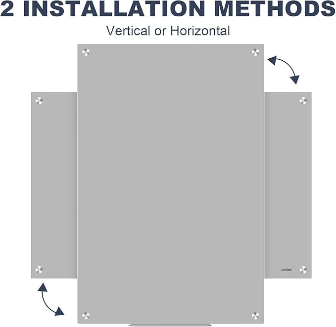 Glass Whiteboard for Wall, TANKEE 36 x 24 Inches Magnetic Glass Dry Erase Board, Frameless Large White Board for Office School Home Classroom, 3x2 Feet