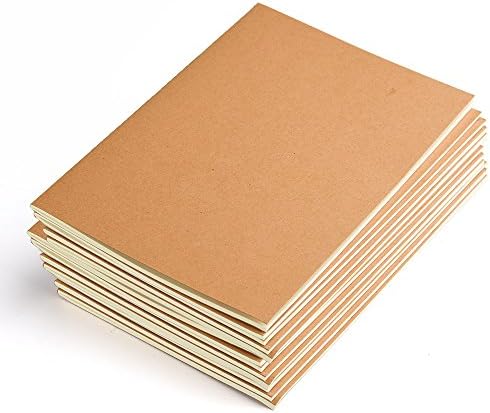 Coopay 12 Pack Journal Notebooks Kraft Brown Cover Dot Grid Bullet Notebooks for Travelers Office Home School Business, A5 Size - 8.3 x 5.5 Inches, 60 Pages