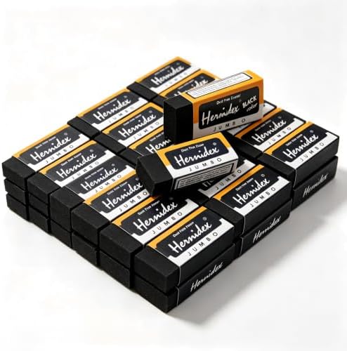 Dust Free Eraser, White,Black Pack of 20
