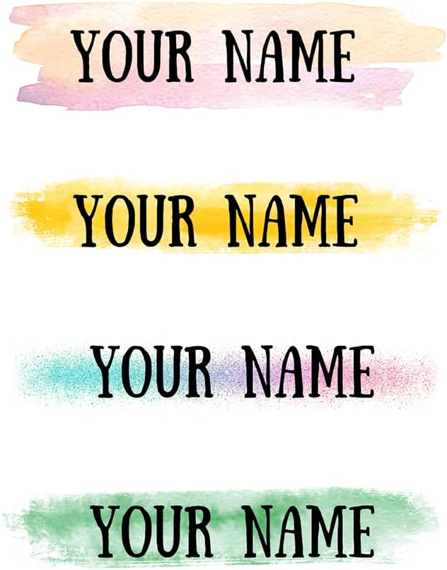 128 Custom Waterproof Dishwasher Safe Kid Name Labels for Daycare, School Supply, Baby Bottles, Lunch Boxes and Cups, Travel. Cute Personalized Design Name Stickers (Pattern 7)