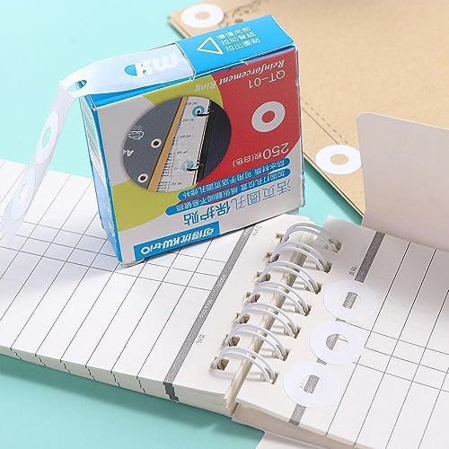 generic 250Pcs Self-Adhesive White Hole Reinforcement Stickers,Hole Punch Reinforcement Labels for School Home and Office(White), AMXDM0F7KEUS
