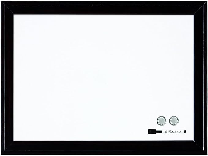 Quartet Magnetic Dry Erase Board, 17" x 23" Whiteboard/White Board, Black Frame (79282)