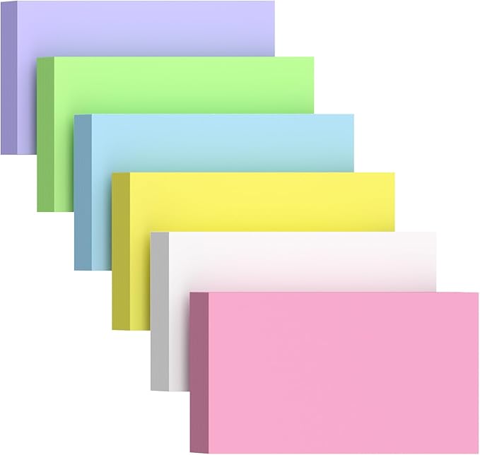 300 Count Blank Colored Index Cards 3 x 5 Inch, Blank Flash Cards for Back to School,home and Office Supply, Portable Colorful Study Flashcards Ideal for To-do Lists, Grocery Lists, Recipes and Exams