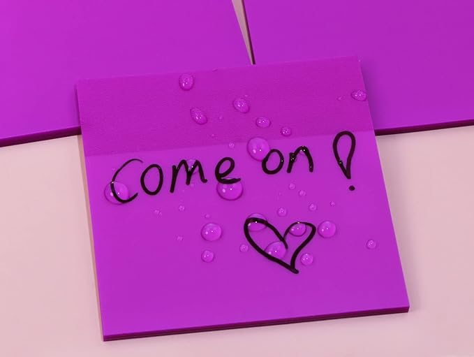 ONLYKXY 4 Pack Transparent Sticky Notes 7.6x7.6CM Self-Stick Book Tabs 200 Sheets Waterproof PET Post Memo Label Markers Sticky Notes Pad (Purple)