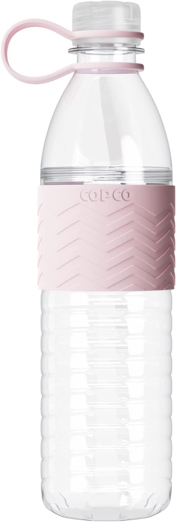 Copco Hydra 20 oz Water Bottle with Carrying Loop – Leak Proof, BPA Free Tritan, Dishwasher Safe, Twist-Open Body, Non-Slip Silicone Grip, Perfect for Gym, Travel & Daily Use (Pink)