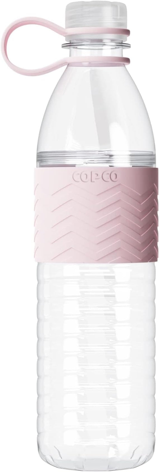 Copco Hydra 20 oz Water Bottle with Carrying Loop – Leak Proof, BPA Free Tritan, Dishwasher Safe, Twist-Open Body, Non-Slip Silicone Grip, Perfect for Gym, Travel & Daily Use (Pink)