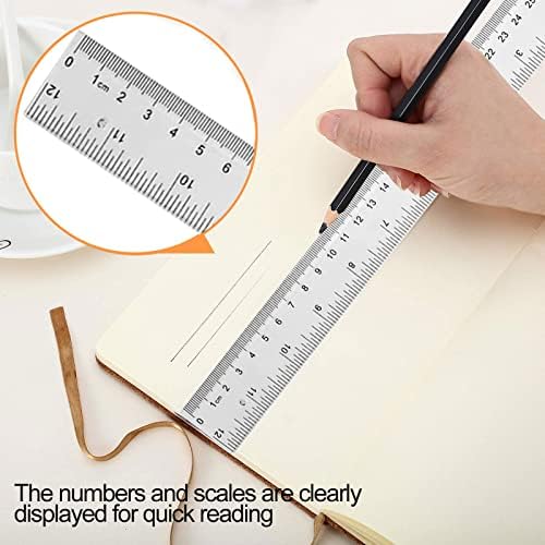 YouOKLight Clear 12 inch Plastic Metric Transparent Ruler - Pack of 3 for Kids, School, Office, Drafting