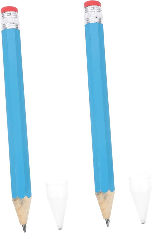 Veemoon 35cm Long Jumbo Blow up Pencil Large Wooden Drawing Writing Pencil Blue Eraser Break Resistant Art Writing Stationery for Props